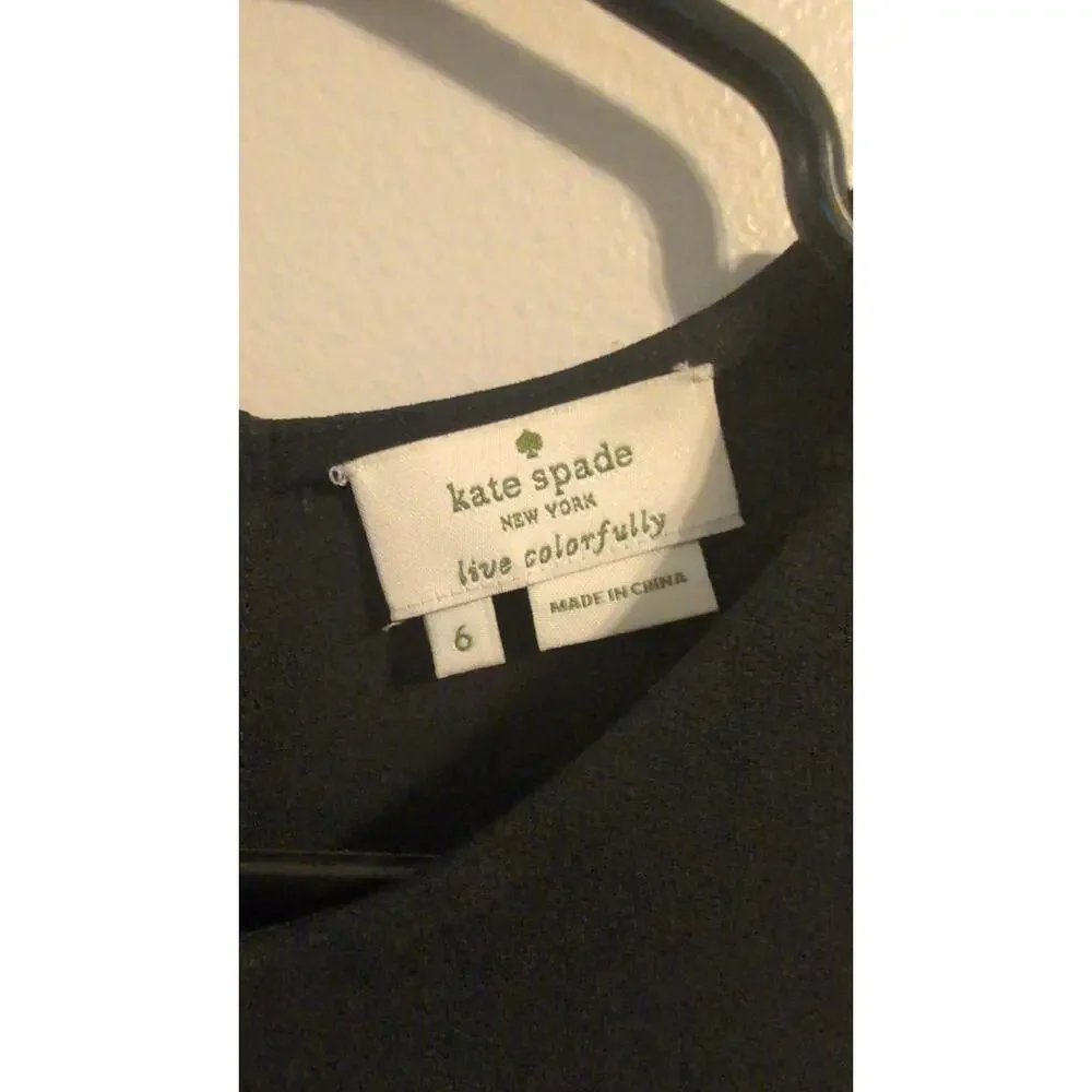Kate Spade Black Cherry Blossom Floral Sleeveless Blouse Top Size 6